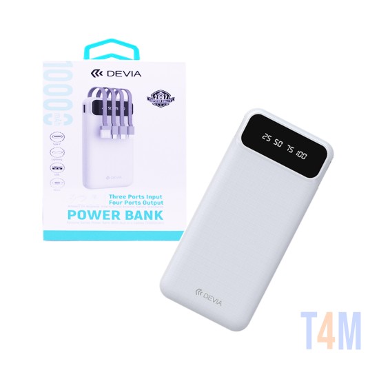 Power Bank Devia EP-189 con 4-in-1 Outputs USB+Lightning+Micro+Tipo-C 2A 10000mAh Blanco